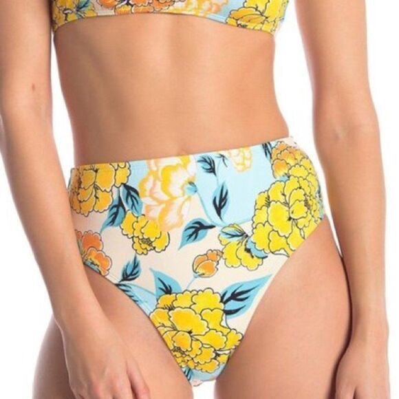 Bikini Lab Hi waist Spanish Bloom bikini bottom M - Picture 1 of 5